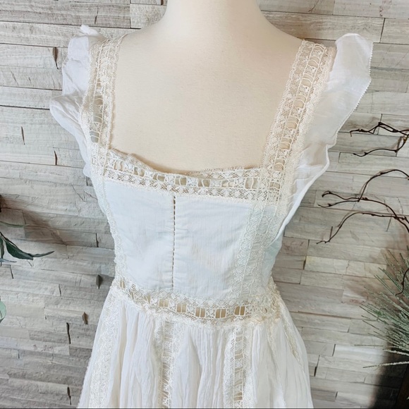 Free People NWT Ivory Verona Lace Cut Out Dress - Picture 4 of 14